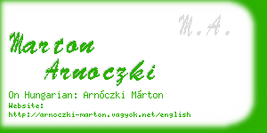 marton arnoczki business card