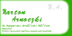 marton arnoczki business card